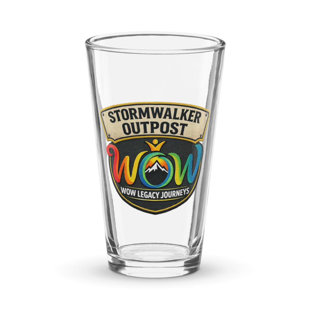 Stormwalker Outpost WOW logo Pint Glass — Front