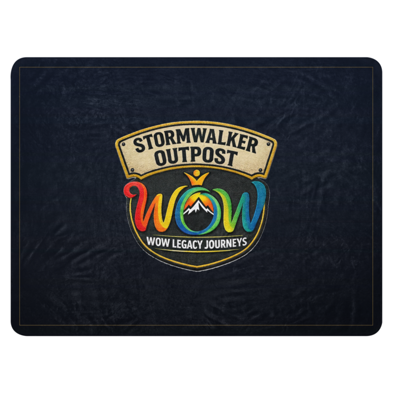 Stormwalker Outpost | Stormwalker Outpost WOW logo | Sublimated Sherpa Blanket