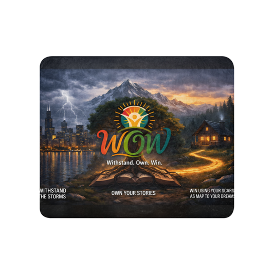WOW | Withstand Own Win | Sublimated Sherpa Blanket