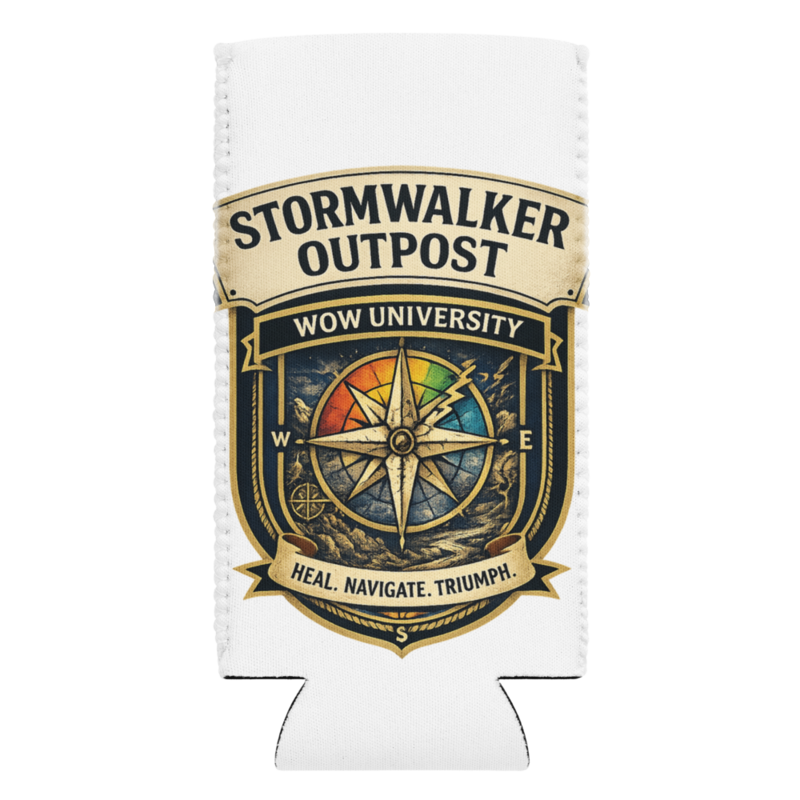 WOW University | Stormwalker Outpost WOWU compass badge | Can Cooler