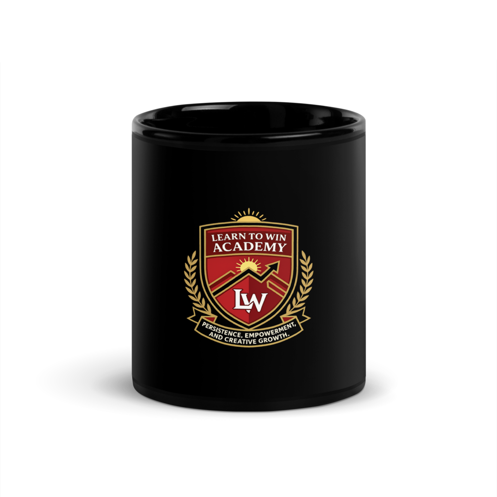 LTW Core logo Black Glossy Mug — Front