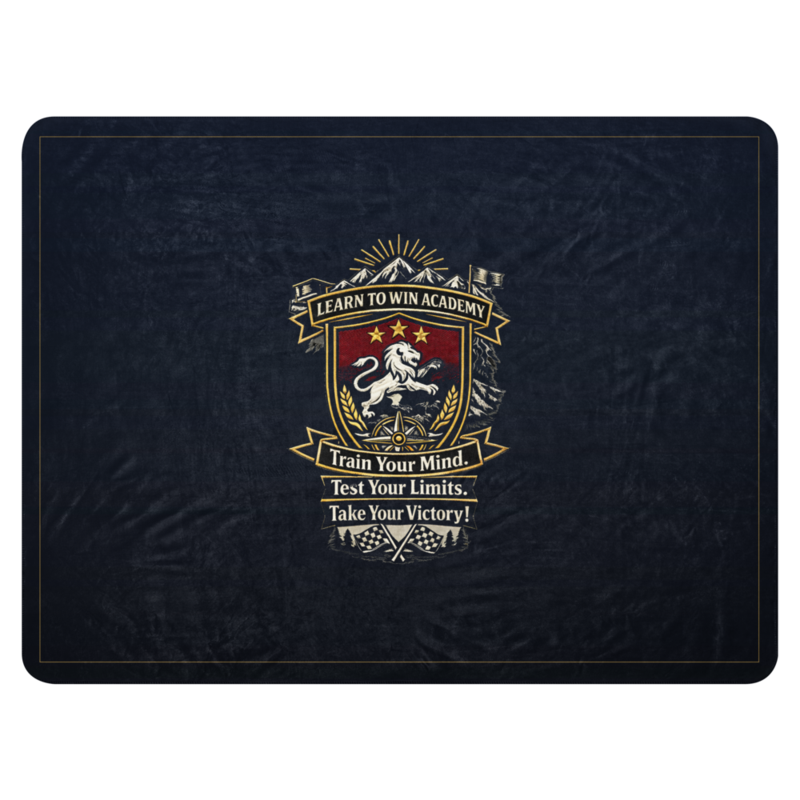 Learn To Win Academy | LTW Shield logo | Sublimated Sherpa Blanket
