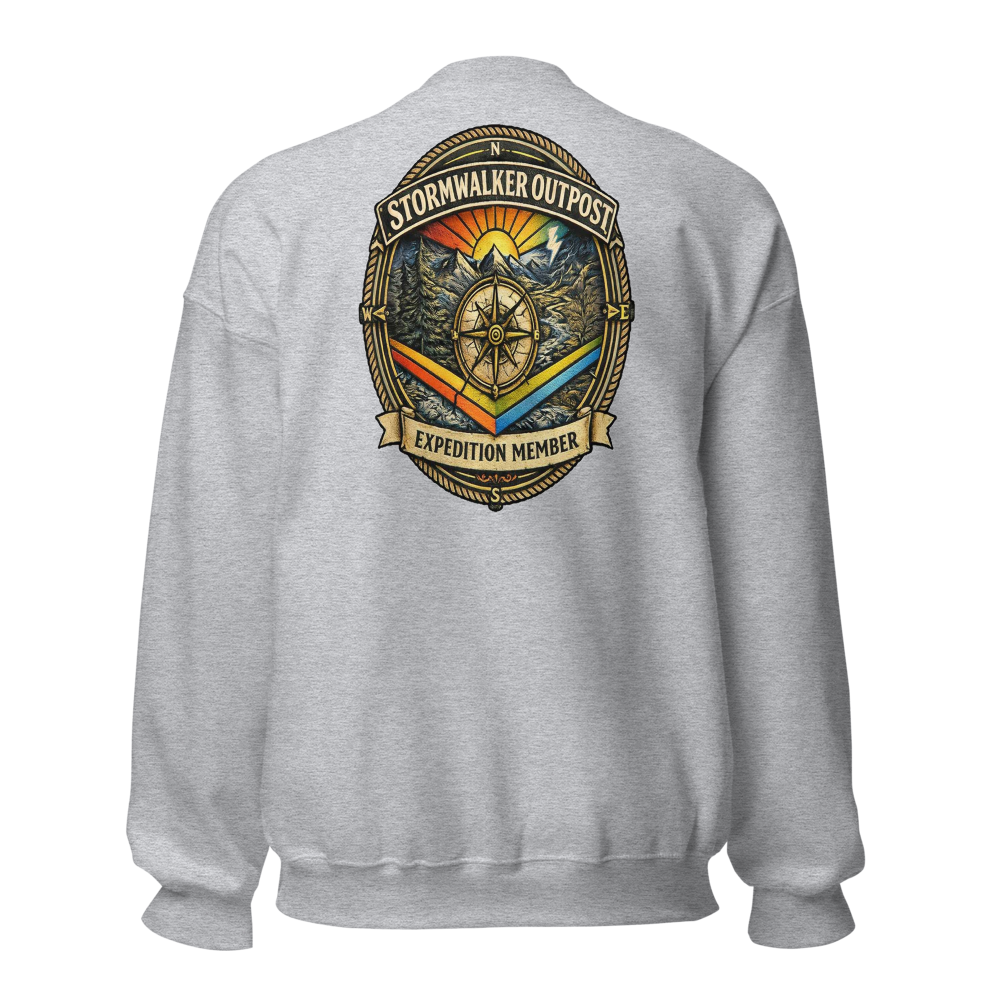 Stormwalker Outpost — Scars Are Maps Crewneck — Back (Sport Grey)