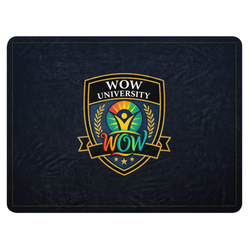 WOW University | WOWU Core badge | Sublimated Sherpa Blanket