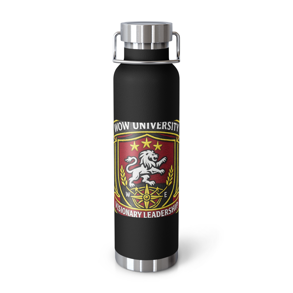 WOWU VisionaryLeadership badge Copper Water Bottle — Front