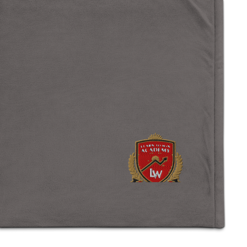 Learn To Win Academy — Embroidered Sherpa Blanket