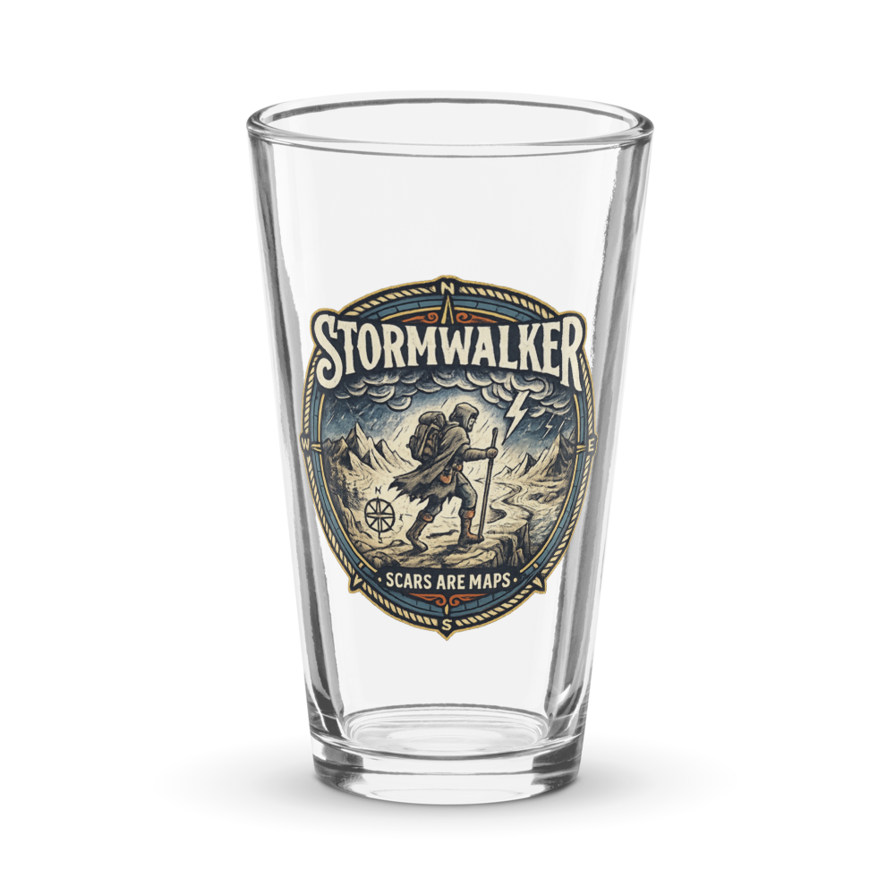 Stormwalker Scars medallion Pint Glass — Front