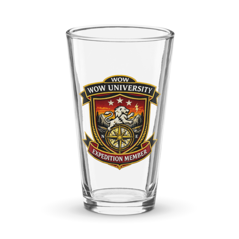 WOWU ExpeditionMember badge Pint Glass