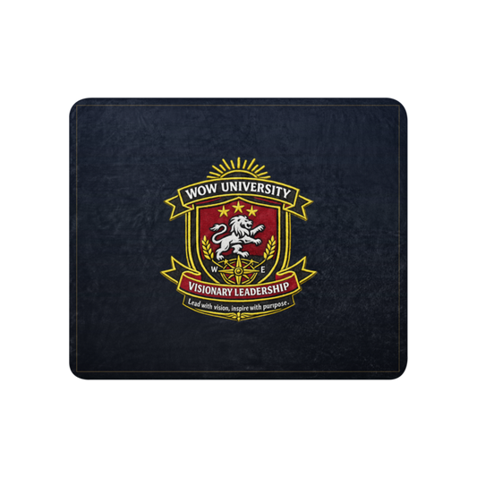 WOW University | WOWU VisionaryLeadership badge | Sublimated Sherpa Blanket