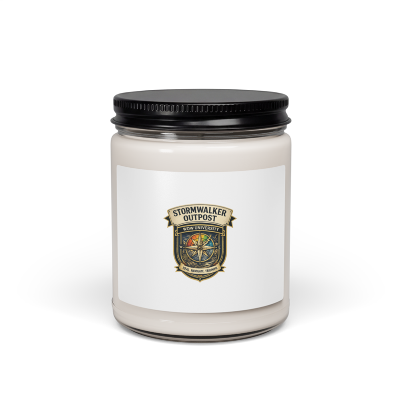 Stormwalker Outpost WOWU compass badge Soy Candle