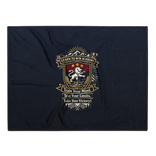 Learn To Win Academy | LTW Shield logo | Throw Blanket