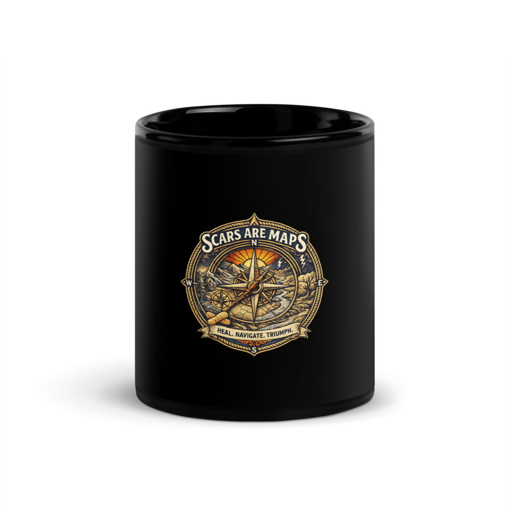 Stormwalker ScarsAreMaps medallion Black Glossy Mug — Front