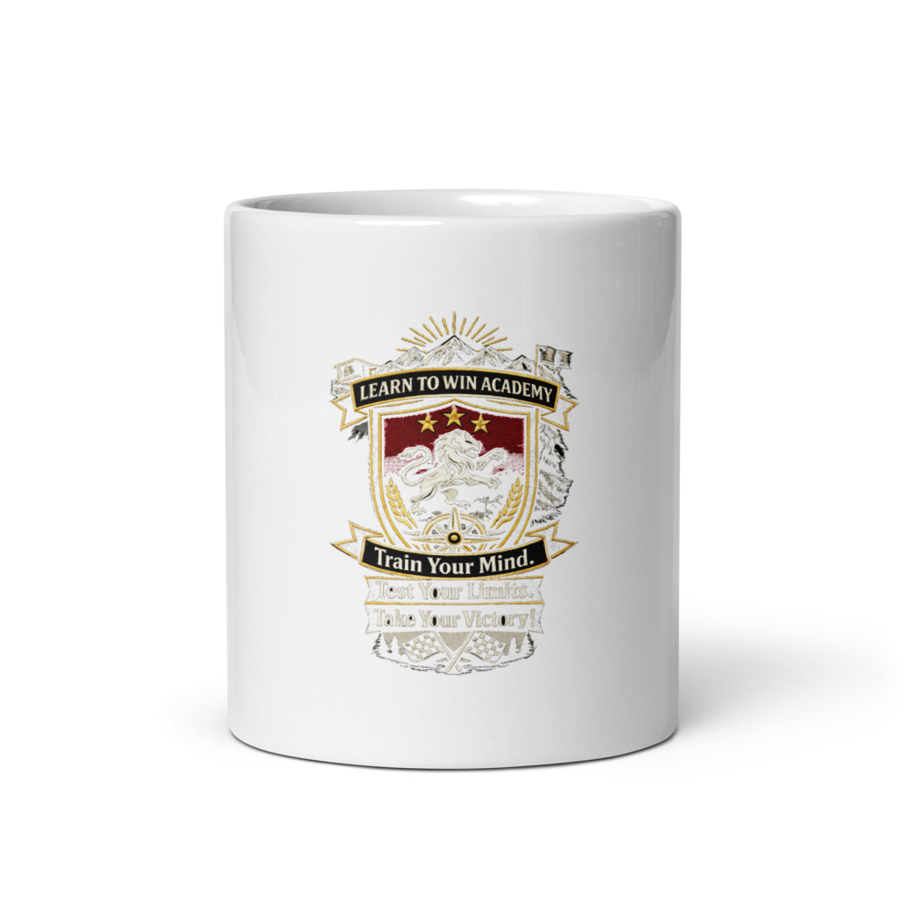LTW Shield logo White Glossy Mug — Front