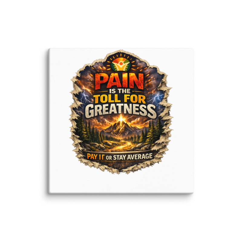 WOW PainIsTheTollForGreatness Canvas Print
