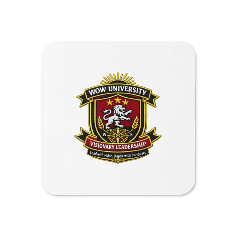 WOWU VisionaryLeadership badge Cork Coaster
