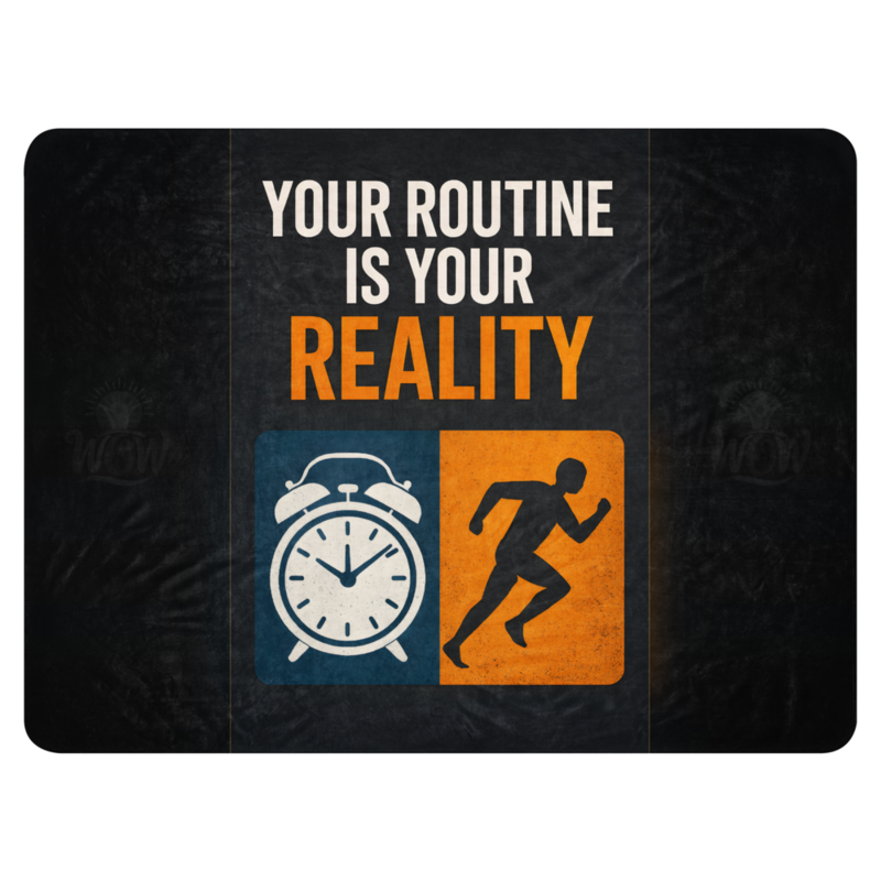 WOW | Your Routine Is Your Reality | Sublimated Sherpa Blanket