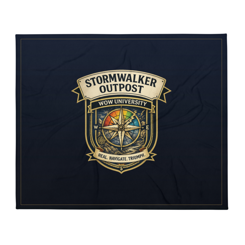 WOW University | Stormwalker Outpost WOWU compass badge | Throw Blanket