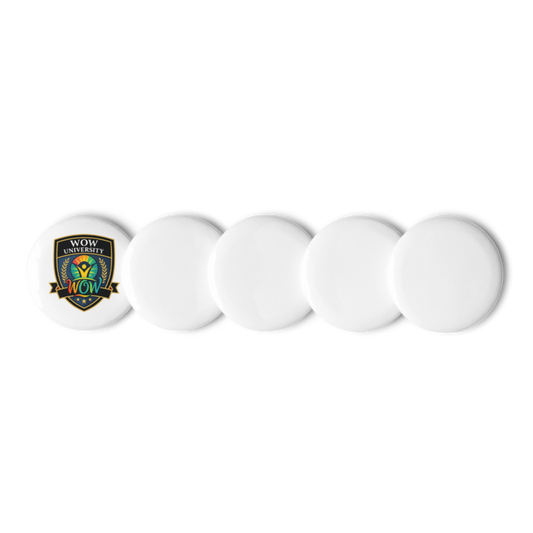 WOW University | WOWU Core badge | Pin Buttons
