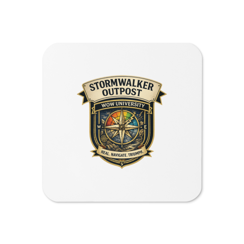 Stormwalker Outpost WOWU compass badge Cork Coaster