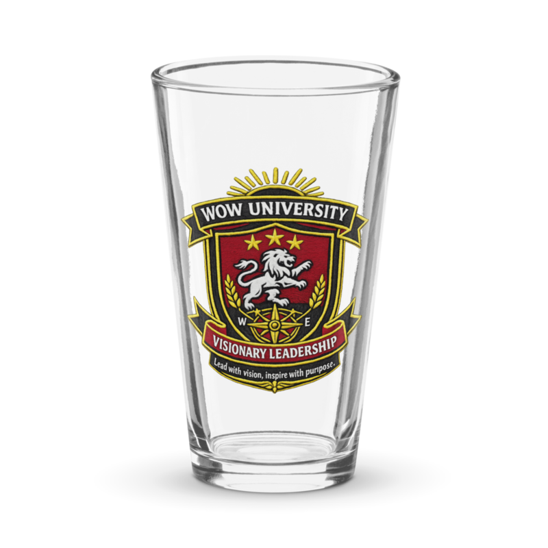 WOWU VisionaryLeadership badge Pint Glass