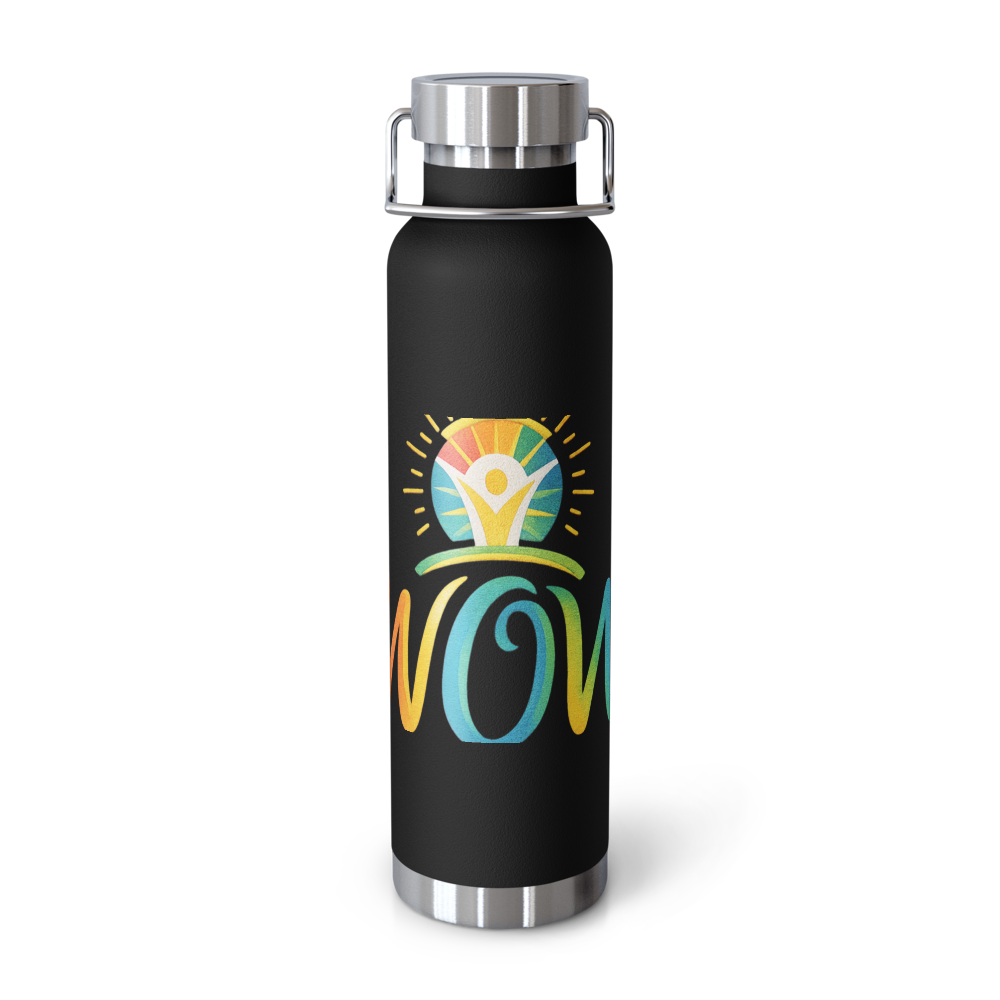 WOW Core logo Copper Water Bottle — Front