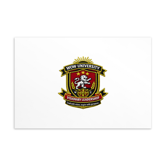 WOW University | WOWU VisionaryLeadership badge | Postcard