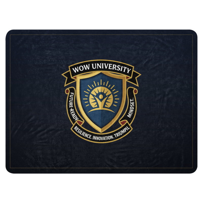 WOW University | WOWU FutureReadyMindset badge | Sublimated Sherpa Blanket