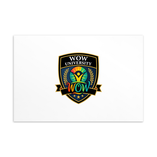 WOW University | WOWU Core badge | Postcard