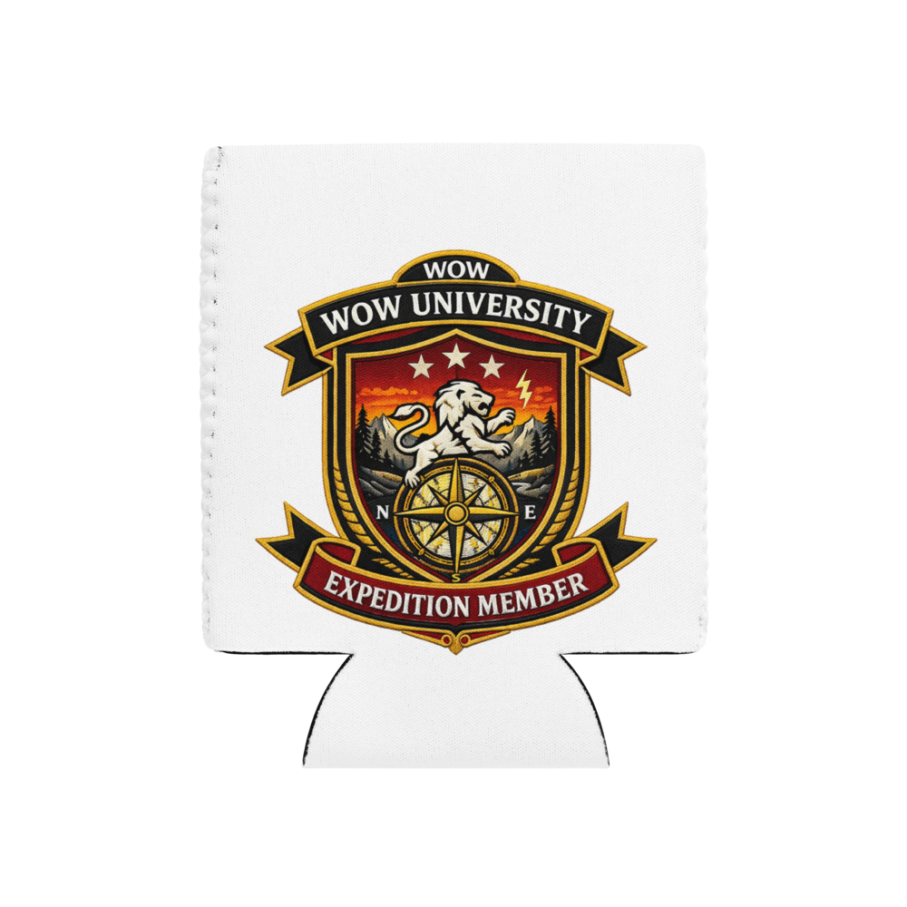 WOWU ExpeditionMember badge Can Cooler — Front