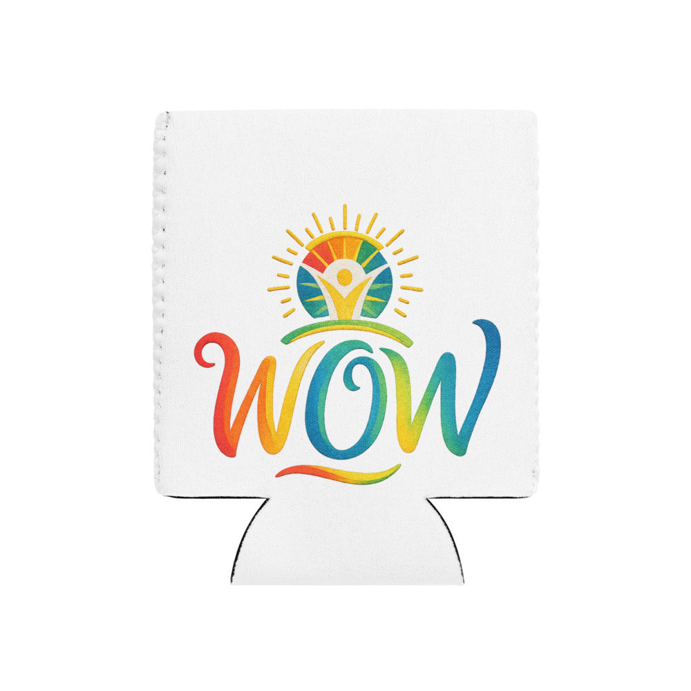 WOW Core logo Can Cooler — Front