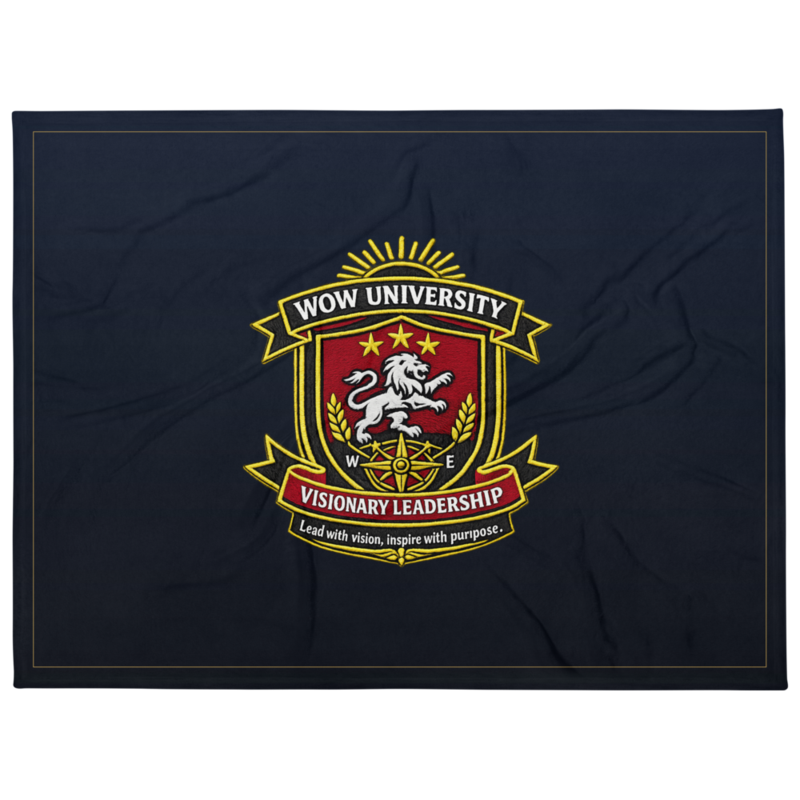 WOW University | WOWU VisionaryLeadership badge | Throw Blanket