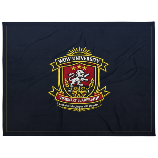 WOW University | WOWU VisionaryLeadership badge | Throw Blanket
