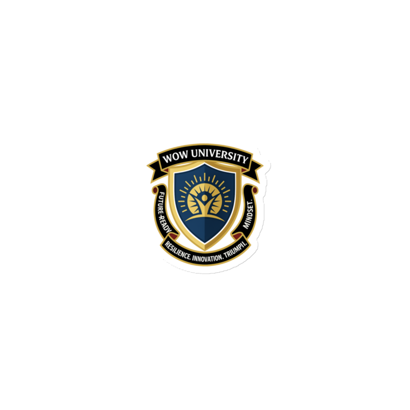 WOW University | WOWU FutureReadyMindset badge | Die-Cut Magnet