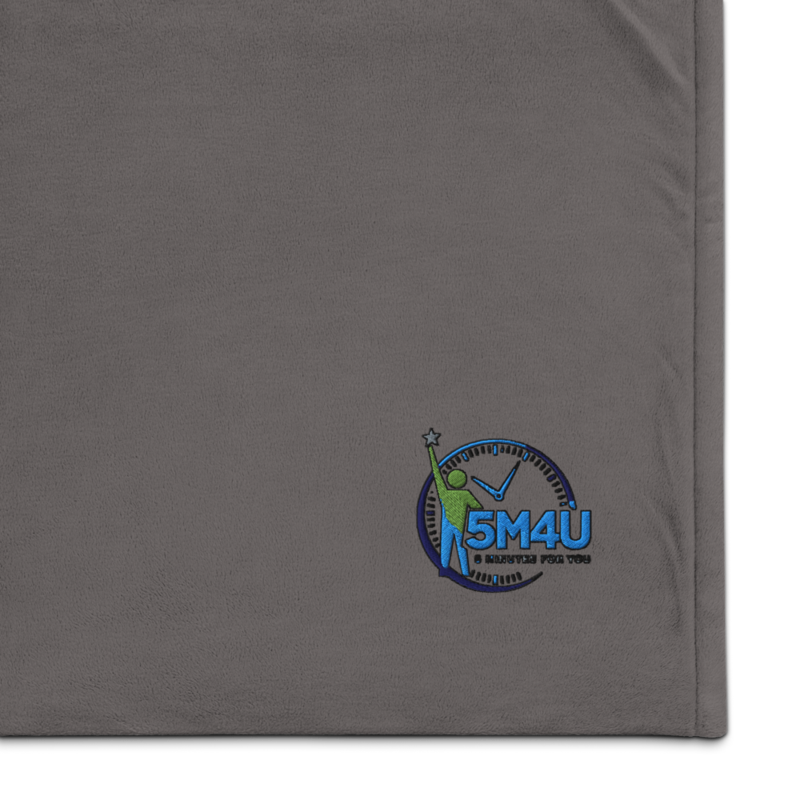 5M4U — 5 Minutes For You — Embroidered Sherpa Blanket