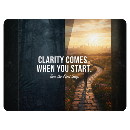 WOW | Clarity Comes When You Start | Sublimated Sherpa Blanket