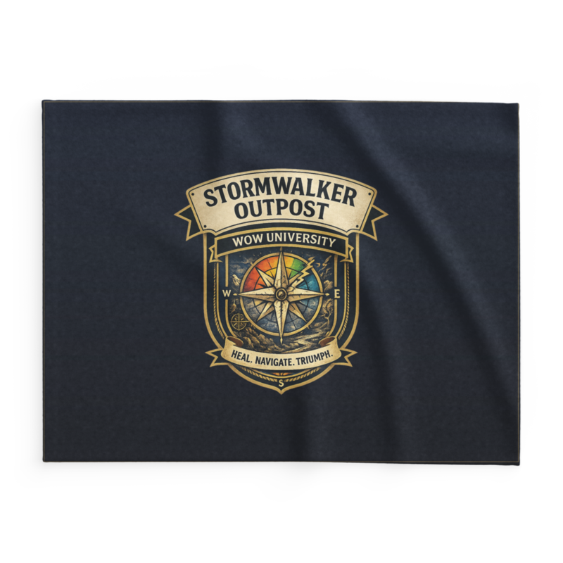WOW University | Stormwalker Outpost WOWU compass badge | Lightweight Summer Blanket