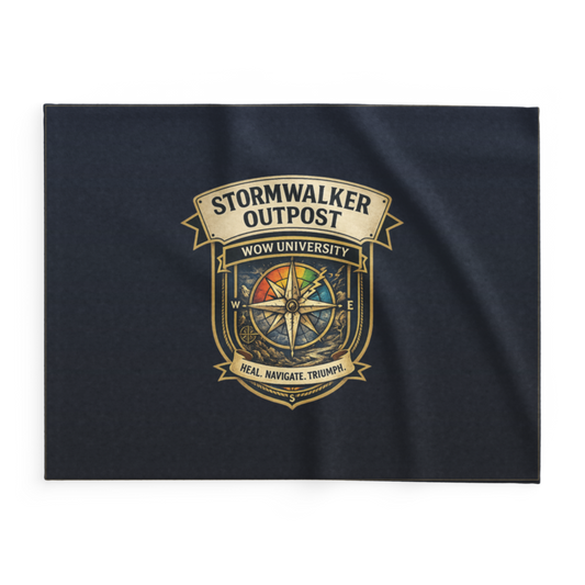 WOW University | Stormwalker Outpost WOWU compass badge | Lightweight Summer Blanket