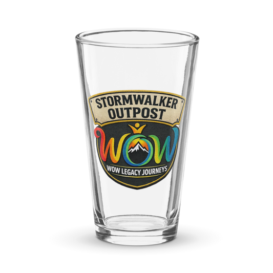 Stormwalker Outpost WOW logo Pint Glass — Front