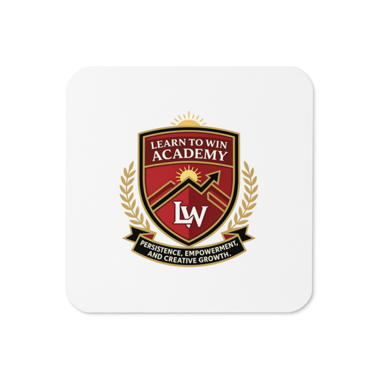 Learn To Win Academy | LTW Core logo | Cork Coaster