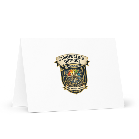 WOW University | Stormwalker Outpost WOWU compass badge | Greeting Card