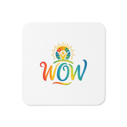 WOW Core logo Cork Coaster