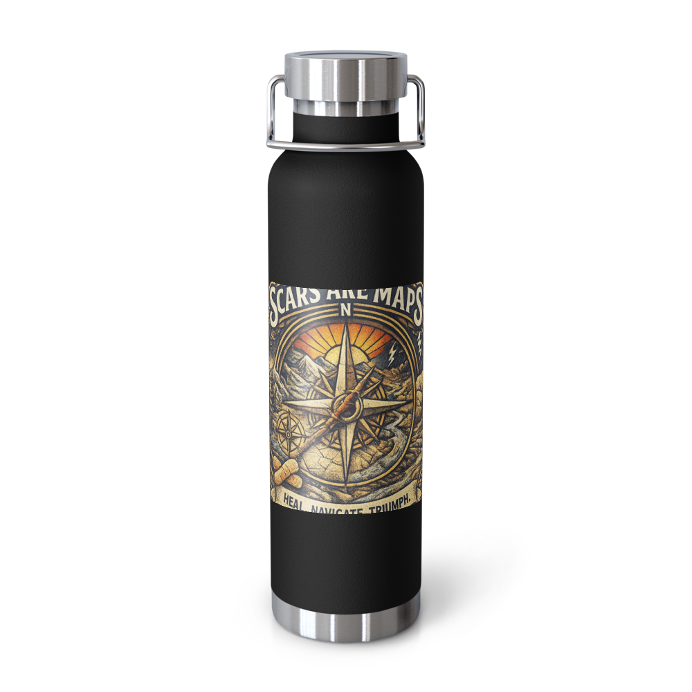 Stormwalker ScarsAreMaps medallion Copper Water Bottle — Front