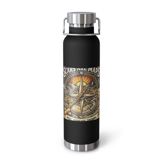 Stormwalker ScarsAreMaps medallion Copper Water Bottle — Front