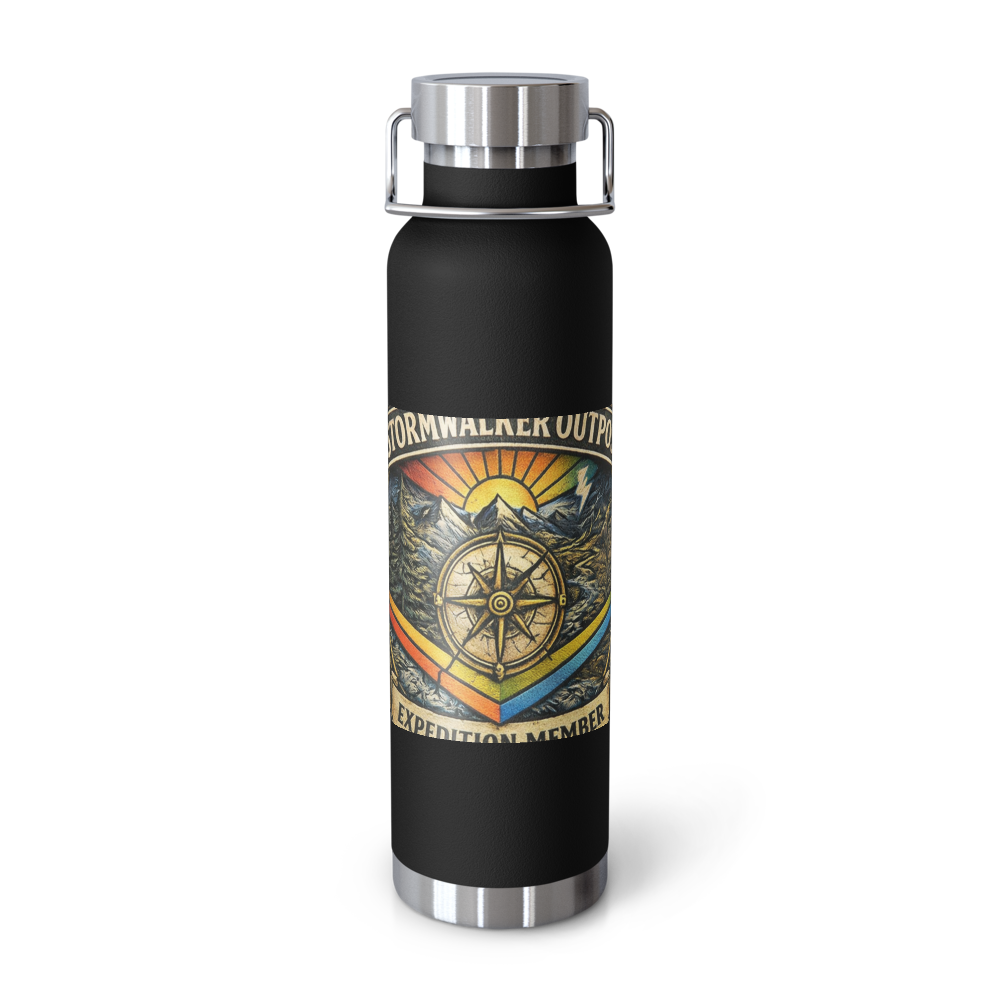 Stormwalker Outpost medallion Copper Water Bottle — Front