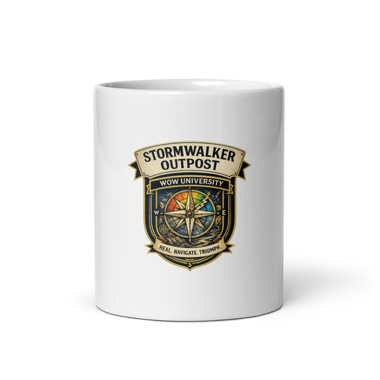 Stormwalker Outpost WOWU compass badge White Glossy Mug — Front