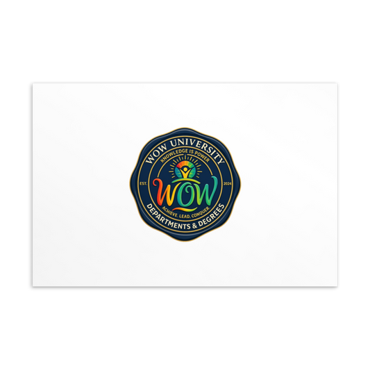 WOW University | WOWU DepartmentsDegrees medallion | Postcard