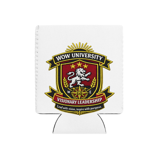 WOWU VisionaryLeadership badge Can Cooler — Front