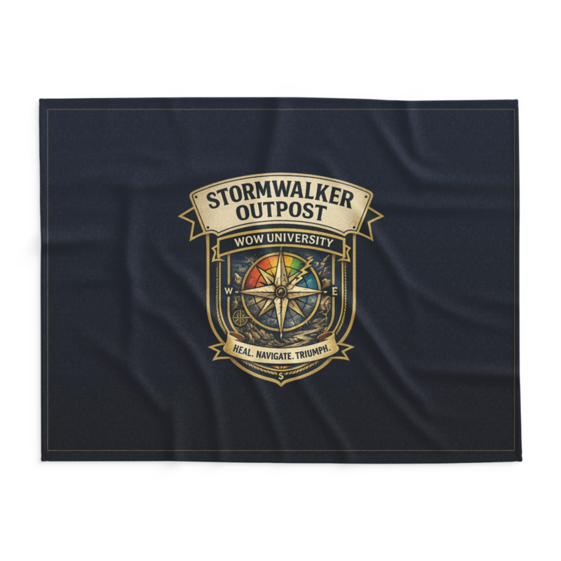 WOW University | Stormwalker Outpost WOWU compass badge | Lightweight Summer Blanket