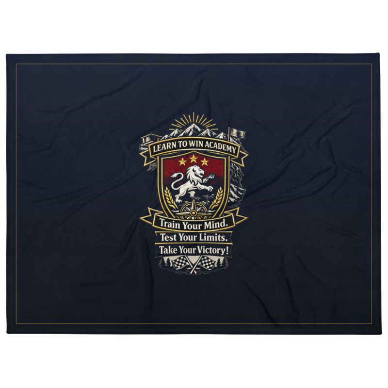 Learn To Win Academy | LTW Shield logo | Throw Blanket