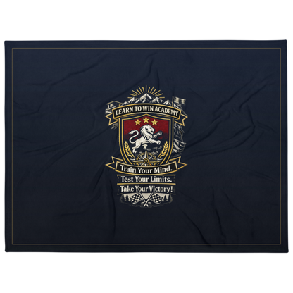 Learn To Win Academy | LTW Shield logo | Throw Blanket